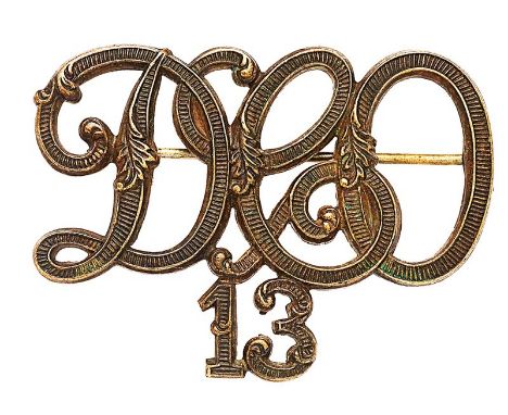 Indian Army. 13th Duke of Cambridge's Lancers (Watsons Horse) pagri badge circa 1907-21. A good scarce die-stamped gilt brass