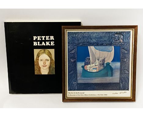 ORIGINAL PETER BLAKE SIGNED OWL &amp; PUSSYCAT PRINT &amp; 1983 TATE BOOK