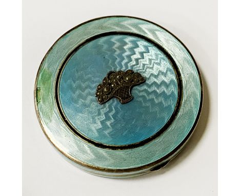 H/M SILVER ENAMELLED COMPACT 6CMS