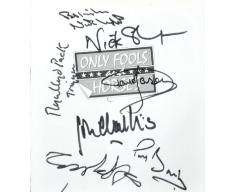 Only Fools &amp; Horses - a cast signed page from The Bible Of Peckham script book, autographed by x7 of the original cast in