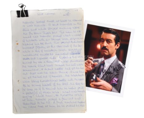 Estate Of John Challis - 'Self Centre' - a handwritten unpublished manuscript appearing to be for a novel / short story. 28 h