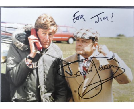 Only Fools &amp; Horses - Sir David Jason - autographed 6x4" postcard depicting a scene from Tea For Three. Signed in black i