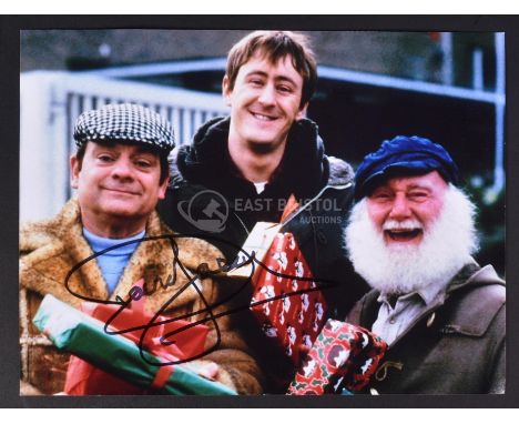 Only Fools &amp; Horses - Sir David Jason (Del) - autographed 6x8" colour Christmas promotional photograph of the Trotter fam