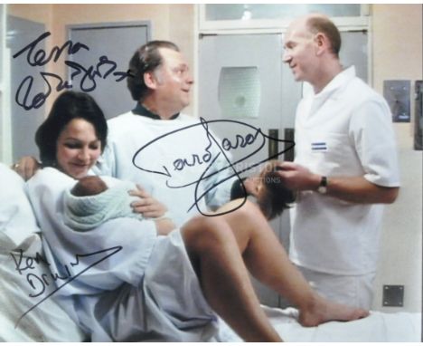 Only Fools & Horses - Three Men, A Woman & A Baby - triple autographed 8x10" colour photograph from the episode, signed by Si