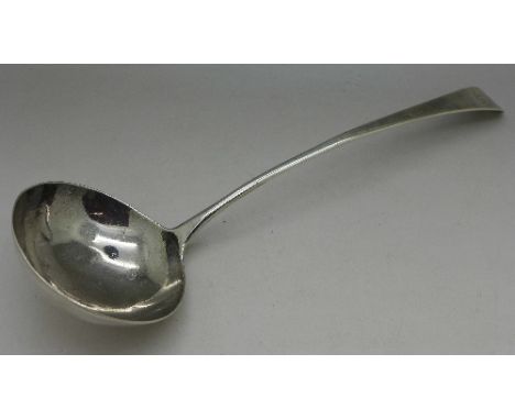 A George III silver ladle, Thomas Tootley, weight 152g, a/f