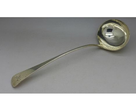 A George III silver ladle, London 1798, Richard Crossley, weight 193g