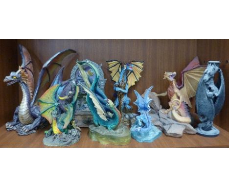A collection of Myth and Magic figures including Land of The Dragons, thirteen in total