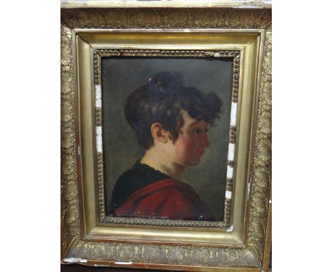 Henri Nicholas van Gorp (1756-1819), Profile portrait of a lady, oil on panel, 22cm x 16.5cm.   Illustrated