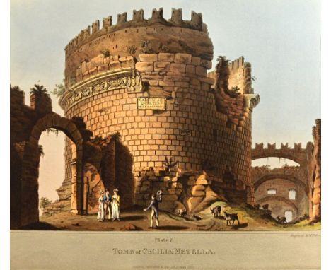 DUBOURG (M.)  Views of the Remains of Ancient Buildings in Rome, and its Vicinity  . . .  First Edition. 15 hand-coloured  aq