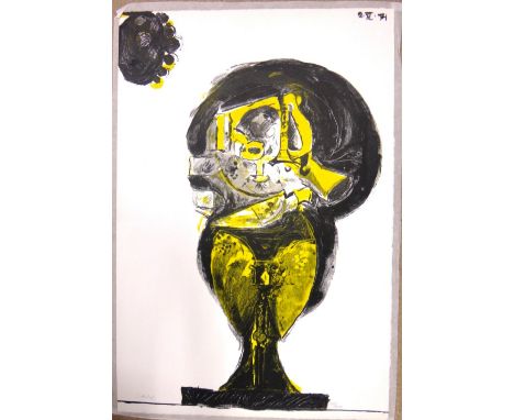 Graham Sutherland (1903-1980), Standing Rock Form, colour lithograph, signed and numbered 136/200 in pencil, unframed, 77cm x