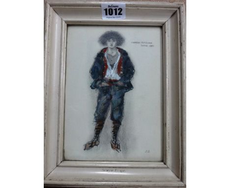 Selwyn Image (1849-?), Portrait of Camillo Ferrara, pencil and gouache, initialled, inscribed and dated 1883, 19cm x 12cm.