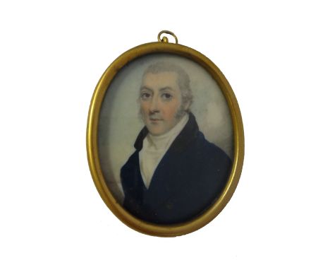 Irish School, circa 1795, in the manner of Charles Robertson (c. 1760-1821) Irish portrait miniature on ivory of William Cunn