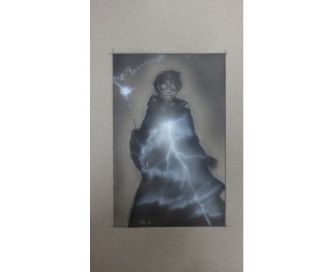 John Alvin (1948-2008), Harry Potter: Storm Within, pencil and mixed media, signed with initials and dated '01, 18cm x 11.5cm