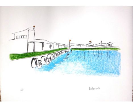 Nelson Rolihlahla Mandela (1918-2013), The Harbour, colour lithograph, signed and numbered 48/500, unframed, 50cm x 66cm.; wi