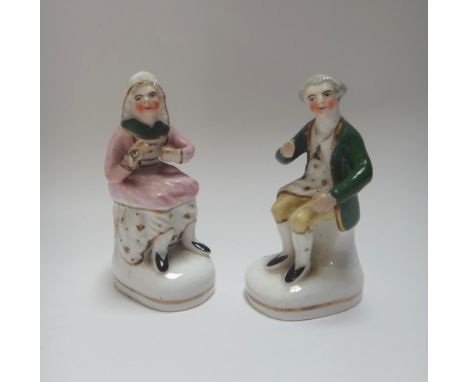 A quantity of miniature porcelain and ceramics, including; an 18th century porcelain figure modelled as a gentleman in period