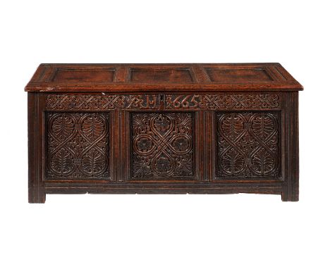 A CHARLES II CARVED OAK CHESTCIRCA 167057cm high, 123cm wide, 53cm deepCondition Report: Marks, knocks, scratches, abrasions 