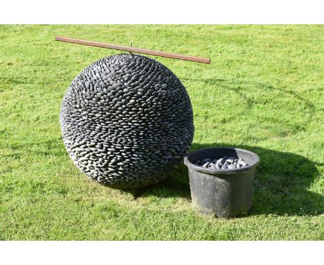 λ DAVID HARBERDARK PLANETA garden sculpture, the body formed of pebblesFitted for electricity as a garden light70cm high, 70c
