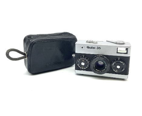 Rollei 35 Compact Camera, chrome body, with 'Carl Zeiss Nr 4618802 Tessar 1:3.5 f40mm' lensClick here to view further images,