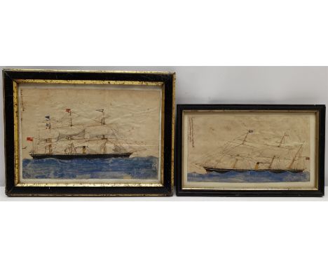 'Cape Mail Steamer 'Mauritius' Drawn by E N R Cashman aged 10', 19th century watercolour ship's portrait signed inscribed and