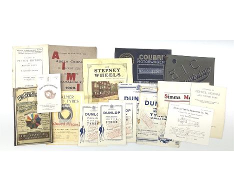 Motoring History - various early 20th century automobile parts catalogues including E.I.C. Ignitialities 1908-9; Colibri Moto