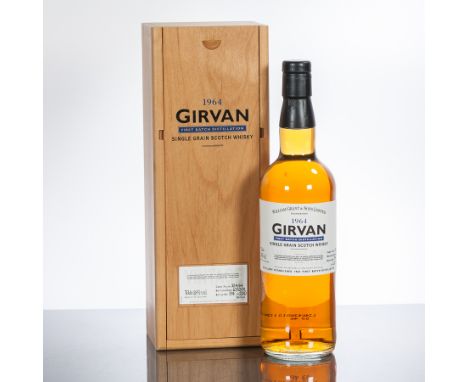 GIRVAN 1964 FIRST BATCH DISTILLATION 
Single Grain Scotch Whisky, cask filled 30/4/64, bottled 10/10/01, bottle no. 394 of 12