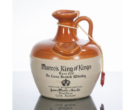 MUNRO'S KING OF KINGS
Blended Scotch whisky in ceramic flagon. Distilled, Blended & bottled by James Munro & Sons Ltd. No str