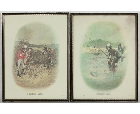 SIX JOHNNIE WALKER STRIDING MAN FRAMED PRINTS 
Subjects featured are: Hunting Golfing; Curling; Skating; Coaching and Fishing