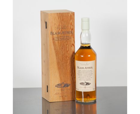BLAIR ATHOL 12 YEAR OLD FLORA & FAUNA 
Single Highland malt Scotch whisky. 70cl, 43% volume. In wooden presentation box, whit