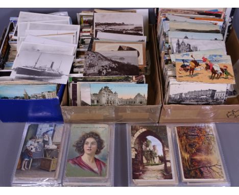 VINTAGE POSTCARDS, a large predominantly loose collection, approximately one thousand cards, UK and beyond including vintage 