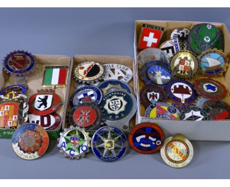 VINTAGE AUTOMOBILE CLUB CAR BADGES, a quantity, British, European and Continental, enamelled and painted badges, automobile c