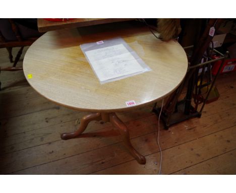 A George III mahogany circular tripod table, 75cm diameter. Condition Report: Appears to have been stripped/bleached.  Top fa