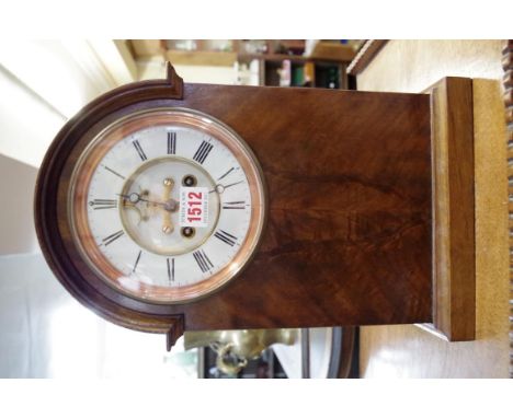 A late 19th century mahogany dome topped mantel clock, 36.5cm high.