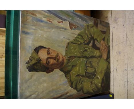 Maurice Codner, half length portrait of the artist's son, Captain John Codner RE, signed and dated 1940, oil on canvas, 76.5 