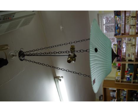 A frosted glass ceiling light. 