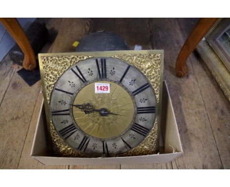 An 18th century 10in clock dial and  thirty hour movement, inscribed 'Wm Dowse, Rugly', 