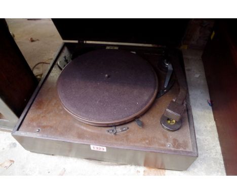 A Lowe & Oliver Ltd portable gramophone; together with an Amplion oak speaker. 