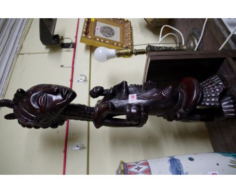 Ethnographica: an tribal carved wood fertility figure, 67cm high. 