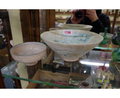 Antiquities: two pottery bowls, largest 18.5cm diameter. 
