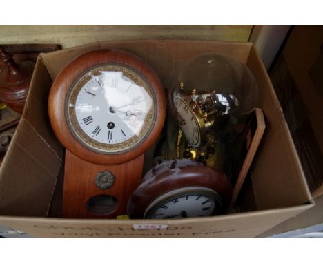 An anniversary clock; together with two other small timepieces.