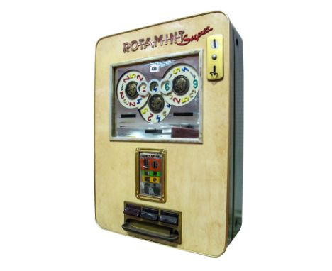 A Circa 1950's Rotamint Super Wall Mounting Slot Machine, (possibly German).