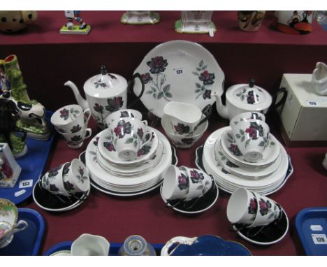 Royal Albert 'Masquerade' Tea and Coffee Ware, of forty-seven pieces, including teapot (repaired), coffee pot. 