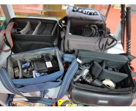 Four 35mm Film Cameras, including  Minolta Maxxum 3000i, Pentax ME Super, Prakitca MTL 5 B, etc; and lenses to include 35-80m