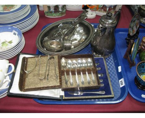 Hallmarked Silver Napkin Rings, hallmarked silver teaspoons, ladle, decorative fish slice, further spoons, wishbone sugar ton