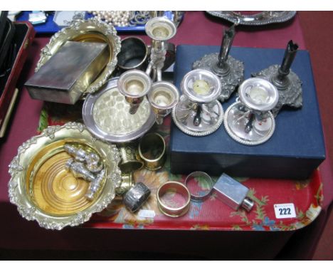 Coasters, napkin rings, candlesticks, epergne stands, etc:- One Tray