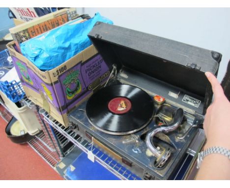 A Decca The Salon 105 Portable Record Player, and a quantity of records.