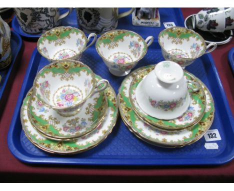 A Shelley "Sheraton" Pattern Part Tea Service:- One Tray