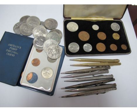 1960's and 70's Proof Coin sets, commemorative coins, "Sterling Silver", "Rolled Silver", "Rolled Gold" and other engine turn