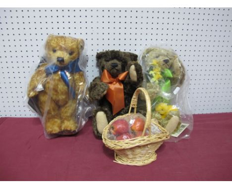 Three Modern Teddy Bears by Steiff (Danbury Mint), Merrythought (Danbury Mint), including Merrythought London 2012 Olympic Ga