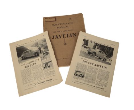 JOWETT JAVELIN WORKSHOP MANUAL c1950 - For the 1½-litre Car 100pp comprehensively detailing service &amp; maintenance instruc