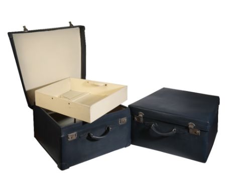 BESPOKE CAR LUGGAGE two cases, designed for ergonomic fit into a boot, included is a Mercedes Benz type 300 SL instruction ma